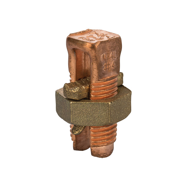 3 Wire Copper Split Bolt Connector 4 AWG Copper Split Bolt Connectors are high-strength solderless service connectors made of high-copper alloy for copper and copperweld wires. Type for three maximum wire sizes.
