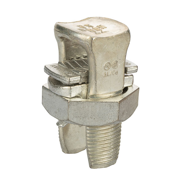 All Purpose Split Bolt Connector 500 MCM All Purpose Split Bolt Connectors are used for combinations of aluminum to copper, aluminum to aluminum, steel to aluminum, copper to copper, and steel to copper applications. They have an electro-tinned body. UL listed for copper and copperweld wires only. Includes nut, spacer and pressure pad.