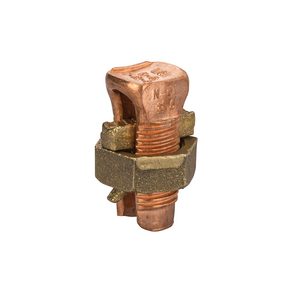 3 Wire Copper Split Bolt Connector 6 AWG Copper Split Bolt Connectors are high-strength solderless service connectors made of high-copper alloy for copper and copperweld wires. Type for three maximum wire sizes.