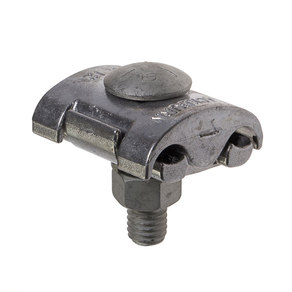 Aluminum Dual Rated Parallel Groove Clamp Pre-Filled With Oxide Inhibitor for 4/0 STR - 2 SOL Aluminum Dual Rated Parallel Groove Clamps are high strength aluminum extruded alloy fittings assembled with steel or anodized high strength aluminum flat washers for heavy duty service entrance or for use as a heavy duty distribution armor rod clamps. The serrated grooves provide increased contact. Supplied pre-filled with oxide inhibitor. Rated 600V. Temperature rating 90 degrees C.,