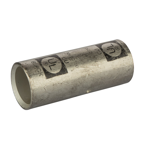 StandardBarrel TinnedCopperSplice750MCM Standard Barrel Tinned CopperSplices is a type of copper compression connector that is produced from high conductivity copper tubing. They are tin-plated to provide corrosion resistance and are marked with die index and color coded for easy reference. Listed for 35KV maximum when properly installed.