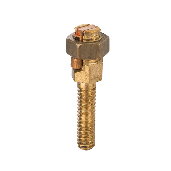 Service Post Connector - One Wire Type 8 STR Service Post Connectors is used for connecting one or two conductors. Made from high copper content hard-drawn rod. Lay-in feature makes them excellent for continuous loop grounding and bonding. Used to ground to bar or plate. Suitable for direct burial in earth or concrete.