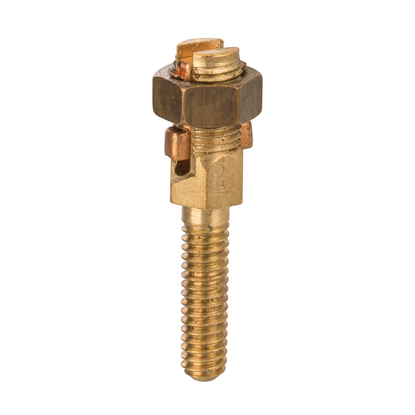 Service Post Connector - Two Wire Type 8 STR Service Post Connectors is used for connecting one or two conductors. Made from high copper content hard-drawn rod. Lay-in feature makes them excellent for continuous loop grounding and bonding. Used to ground to bar or plate. Suitable for direct burial in earth or concrete.