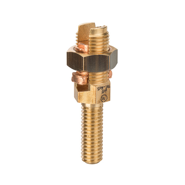 Service Post Connector - Two Wire Type 4 STR Service Post Connectors is used for connecting one or two conductors. Made from high copper content hard-drawn rod. Lay-in feature makes them excellent for continuous loop grounding and bonding. Used to ground to bar or plate. Suitable for direct burial in earth or concrete.