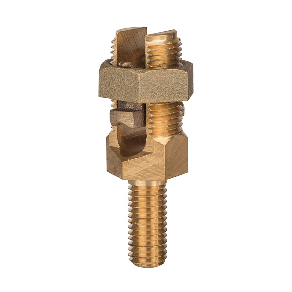 Service Post Connector - Two Wire Type 1-4/0 AWG Service Post Connectors is used for connecting one or two conductors. Made from high copper content hard-drawn rod. Lay-in feature makes them excellent for continuous loop grounding and bonding. Used to ground to bar or plate. Suitable for direct burial in earth or concrete.