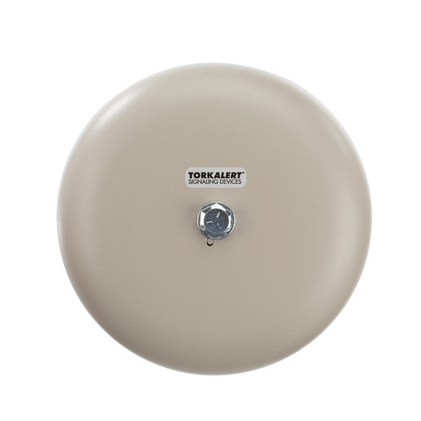 Tork 24VAC Heavy Duty AC Vibrating Bell APPLICATIONS: For indoor or outdoor applications. High sound output, durable and dependable performance. Ideal for schools and hospitals. FEATURES: INPUT VOLTAGE: 24VAC INPUT CURRENT (AMPS): 0.320 SHELL SIZE: 6 inch db @ 10 Feet: 81-95 COLOR: Dawn Mist TERMINAL SIZE: #12 - 22 AWG WIRING: Screw terminals permit fast IN/OUT field wiring. HOUSING: Steel gong and cast aluminum.