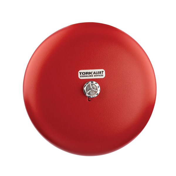 Tork 120VAC Heavy Duty AC Vibrating Bell APPLICATIONS: For indoor or outdoor applications. High sound output, durable and dependable performance. Ideal for schools and hospitals. FEATURES: INPUT VOLTAGE: 120VAC INPUT CURRENT (AMPS): 0.065 SHELL SIZE: 6 inch db @ 10 Feet: 81-95 COLOR: Red TERMINAL SIZE: #12 - 22 AWG WIRING: Screw terminals permit fast IN/OUT field wiring. HOUSING: Steel gong and cast aluminum.