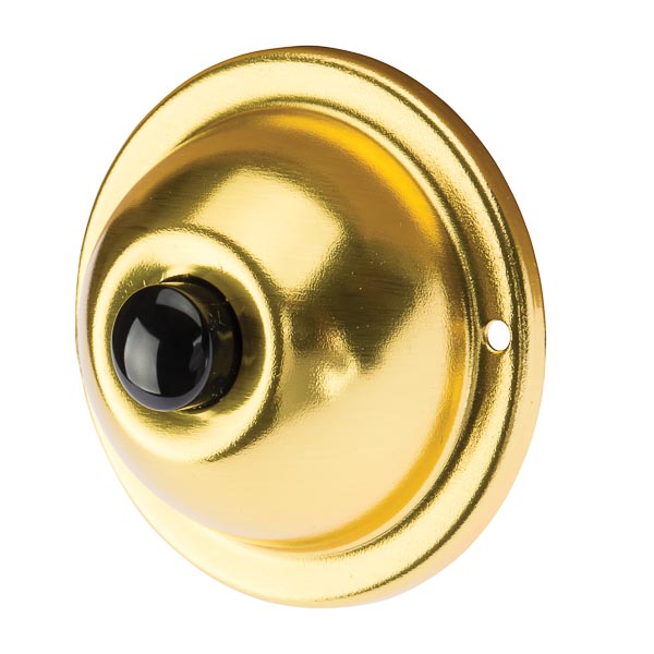 Tork Non-Illuminated Push-Button APPLICATIONS: For outdoor use to activate low voltage bells, buzzers, horns or any other audible signal. Ideal for factory doors, receiving departments, small office buildings, limited access retail stores and private homes. FEATURES: VOLTS: Up to 24VAC COLOR: Polished Brass SIZE: 2 1/4