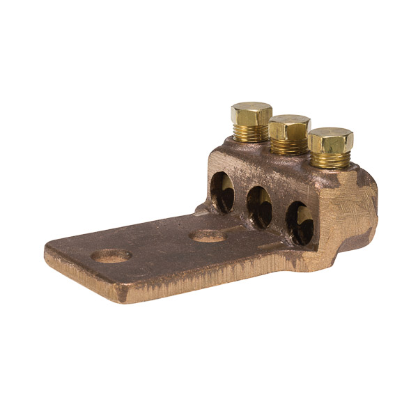 Cast Bronze Terminal Lug 300 MCM - 4/0 AWG 3 Porty Copper Terminal Lugs are made of high copper alloy. They are used for joining a wide range of cables or terminal blocks.