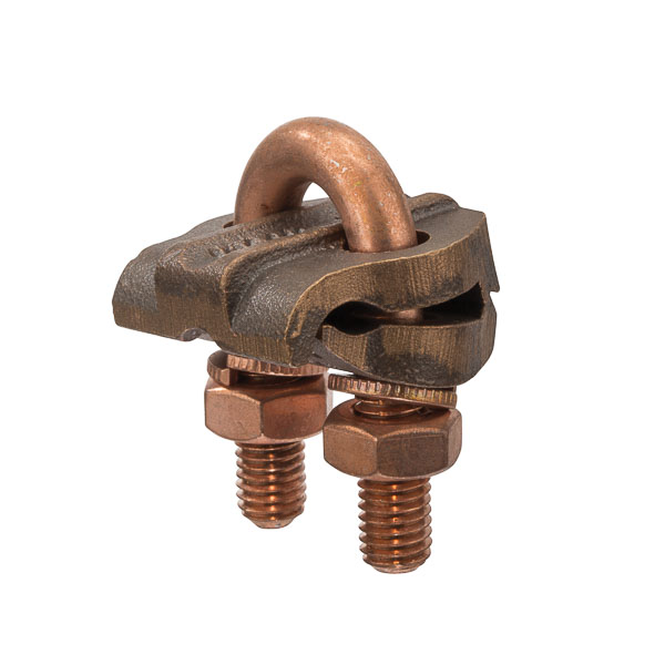 Heavy Duty 1 Cable Parallel Ground Connector for 1/4in. Pipe Made of high-copper-content alloy for grounding to 1/2