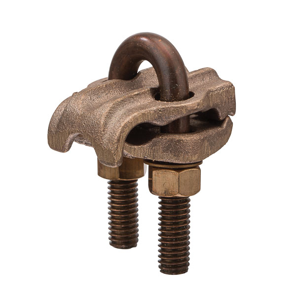 Heavy Duty 1 Cable Parallel Ground Connector for 1/2in. Pipe Made of high-copper-content alloy for grounding to 1/2