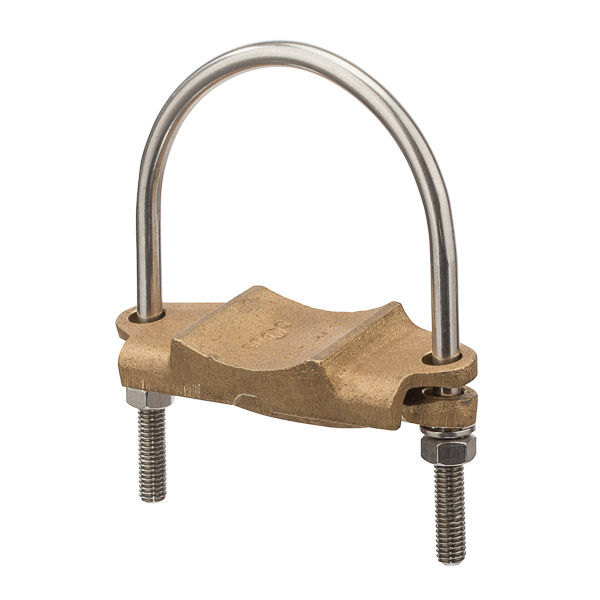 Heavy Duty 1 Cable Parallel Ground Connector for 3 1/2in 2/0-4 AWG. Pipe Made of high-copper-content alloy for grounding to 1/2