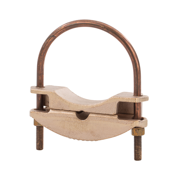 Heavy Duty 1 Cable Parallel Ground Connector for 3 1/2in 250 MCM-2/0 AWG. Pipe Made of high-copper-content alloy for grounding to 1/2