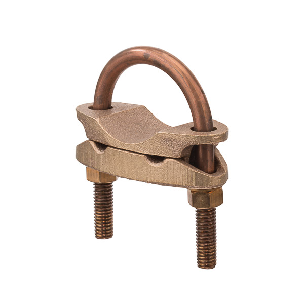 Heavy Duty 2 Cable Parallel Ground Connector for 1 1/2in 2/0-4 AWG. Pipe Made of high-copper-content alloy for grounding to 1/2