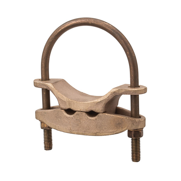 Heavy Duty 2 Cable Parallel Ground Connector for 3in 250 MCM-2/0 AWG. Pipe Made of high-copper-content alloy for grounding to 1/2