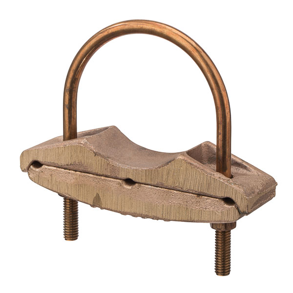 Heavy Duty 3 Cable Parallel Ground Connector for 3in. Pipe Made of high-copper-content alloy for grounding to 1/2