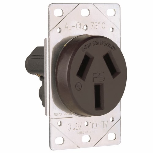 P&S 3890 STR BLADE RECEPTACLE 50A 125/250V 3P 3W Gordon Electric