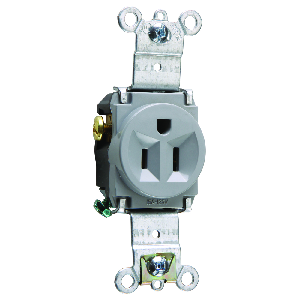 P&S 5261-GRY : SINGLE RECEPTACLE 15A 125V SIDE & BACK WIRE GRAY ...