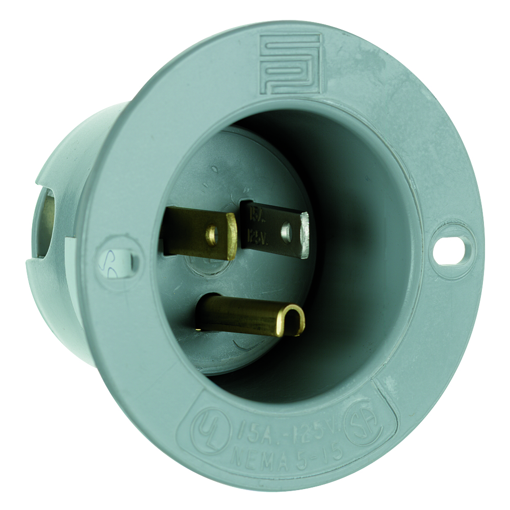 P&S 5278SS STRAIGHT BLADE FLANGED INLET 3WAY 15A 125V Gordon