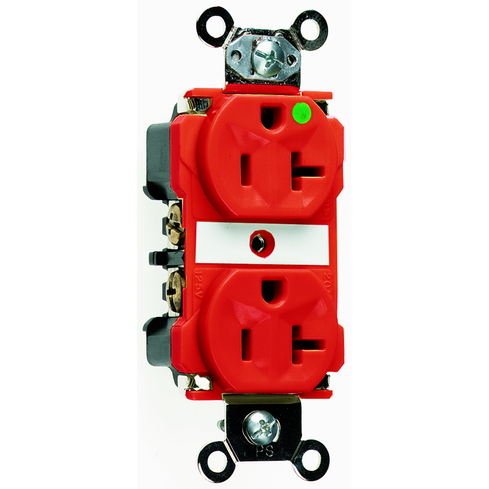 P&S 8300-RED : HOSPITAL GRADE DUPLEX RECEPTACLE 20A/125VAC