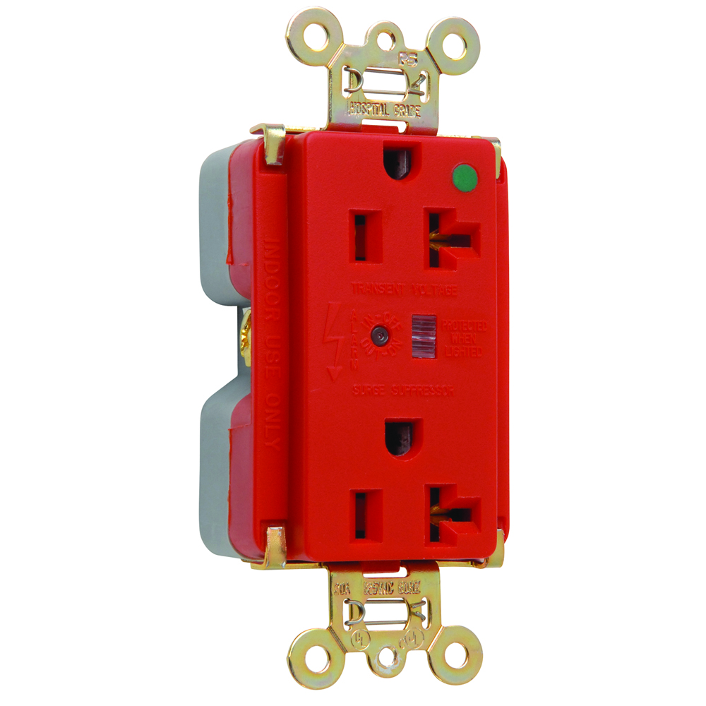 P&S 8300REDSP HOSPITAL GRADE TVSS RECEPTACLE 20A 125V RED Gordon