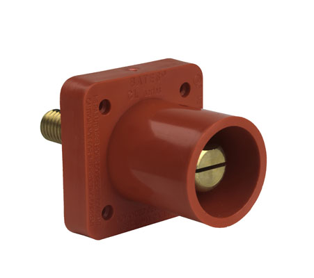Product image for Pass & Seymour PS40-MRSB-R Male Cam, 400A 600V, Panel Mount - Red