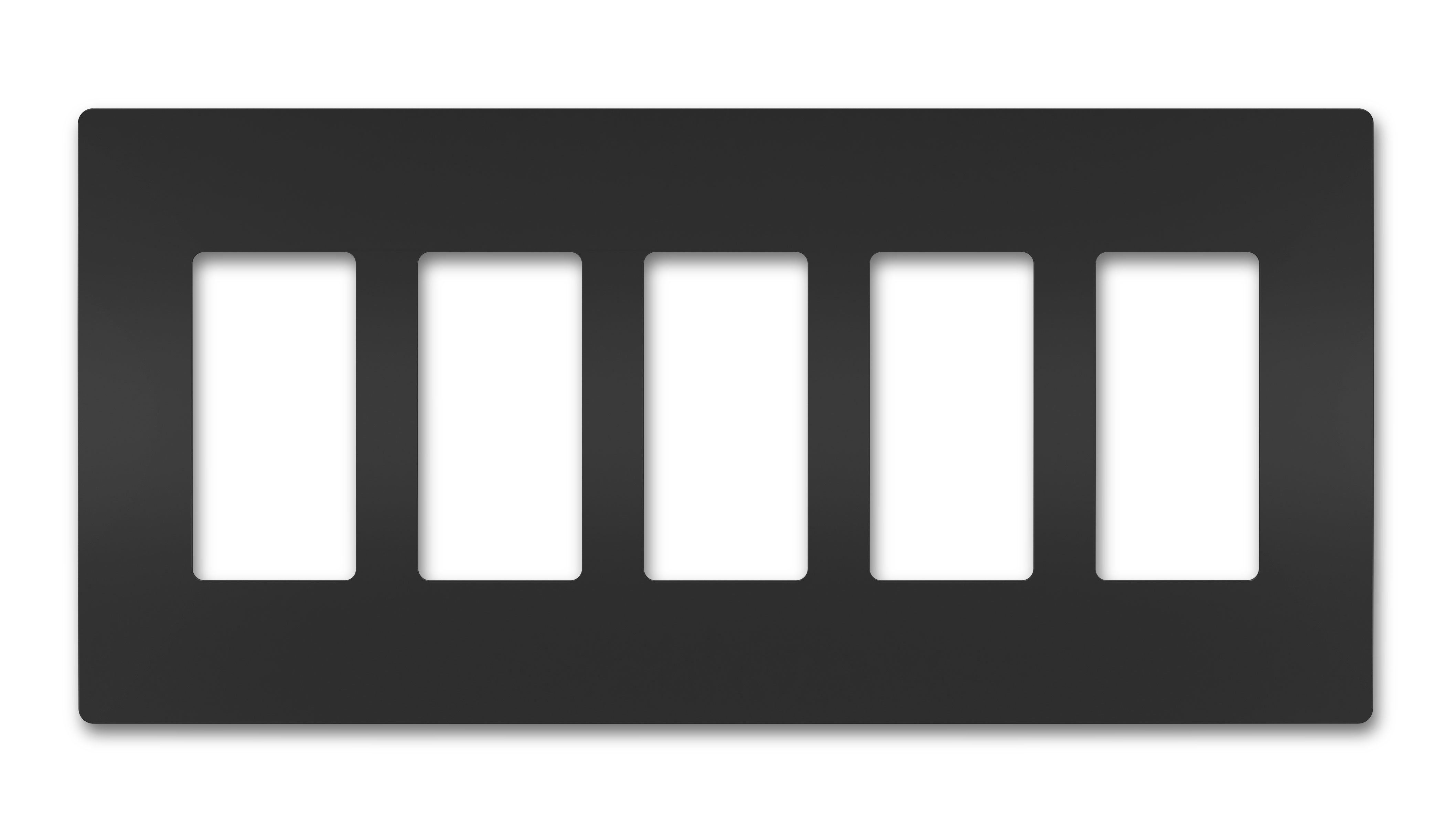 Product image for Pass & Seymour RWP265-BK 5Gang Screwless Wall Plate, Radiant® - Black