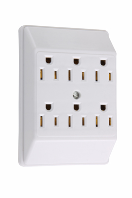 Product image for Pass & Seymour 226-PAW Adapter 2-Outlets to 6-Outlets - White
