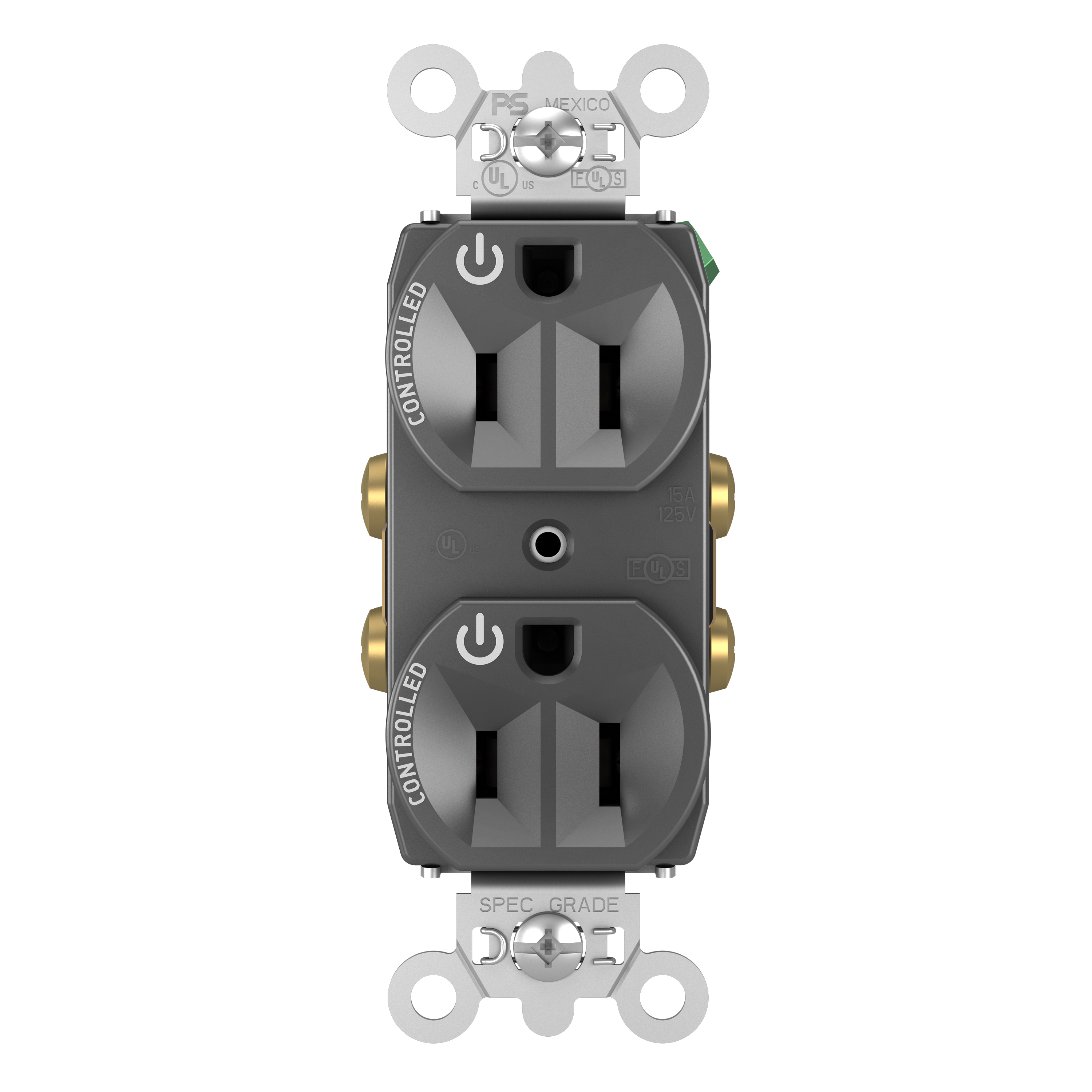 Product image for P&S 5262CDBK 15A DUAL CONT DUP RECP