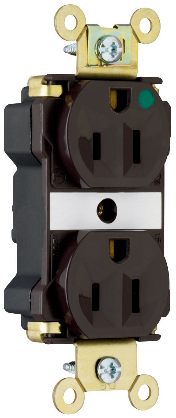 Product image for Pass & Seymour PT8200-LA PlugTail™ Extra Heavy-Duty Hospital Grade Duplex Receptacle, 15A 125V - Light Almond