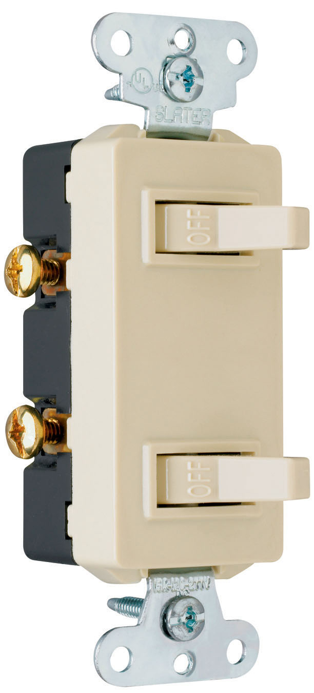 Product image for Pass & Seymour 680-LAG 15 Amp 120/277 VAC 1-Pole Light Almond Grounding Duplex Decorator Combination Switch