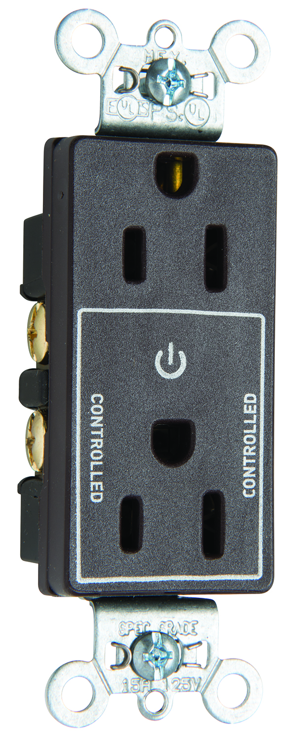 Product image for Pass & Seymour 26252-CH 15A 125V Half Control Decorator Receptacle Brown