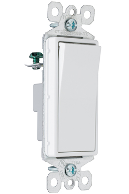 Product image for Pass & Seymour TM870-STMWCC6 Decorator Momentary Contact Switch, 1Pole, 15A 120/277V - White