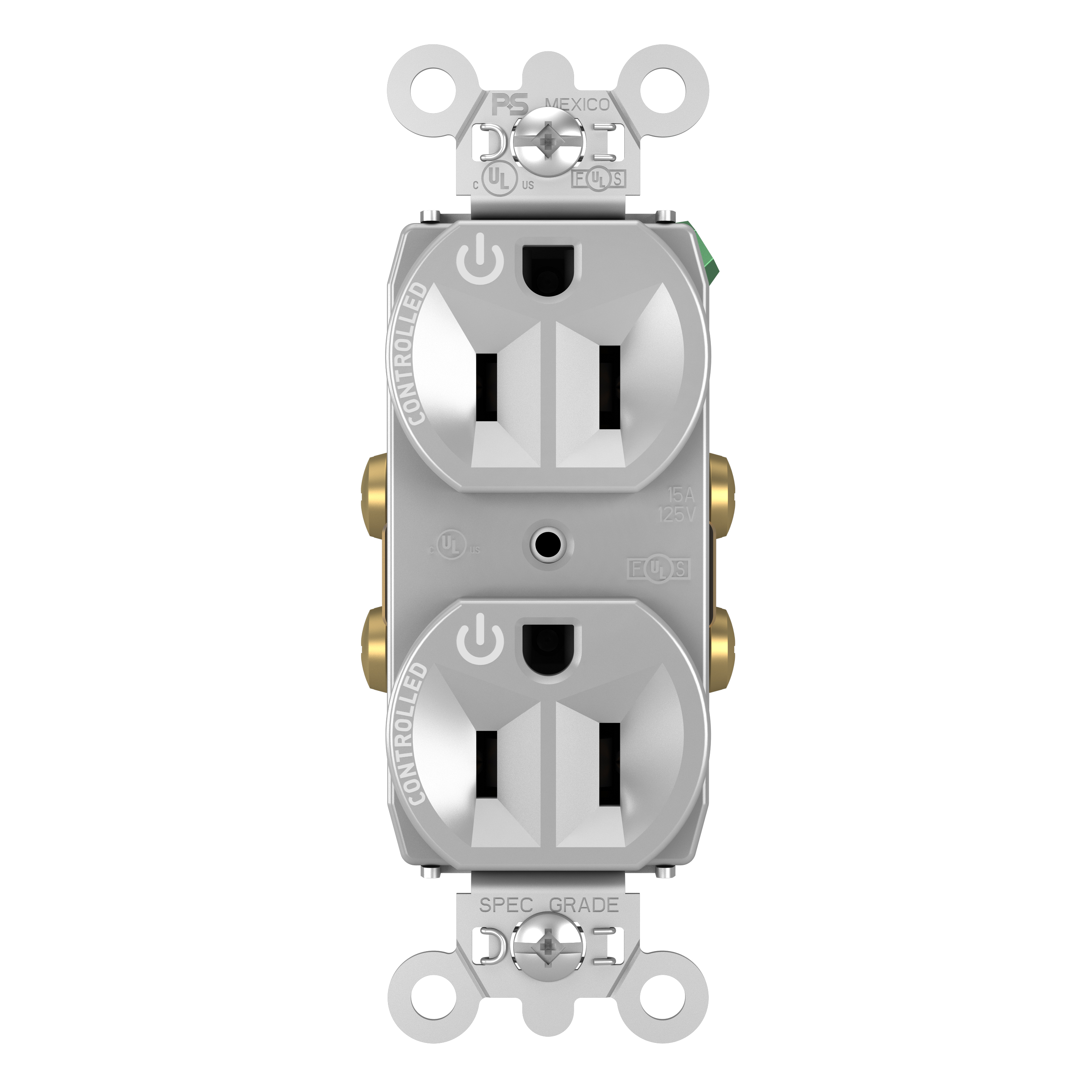 Product image for P&S TR5262CDGRY PLUG LOAD RECEP 15A