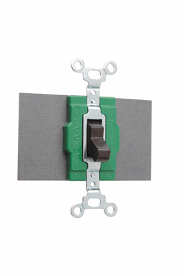 Product image for Pass & Seymour 1228 Manual Control Switch, Double Pole / Double Throw, Three Position-Two Circuit, Center Off, 30A 120/277V - Brown