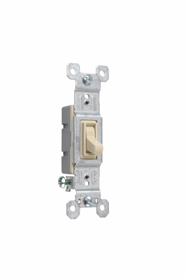 Product image for Pass & Seymour 660-SLAG Single Pole Switch, Grounded Terminals, 15A 120V - Light Almond