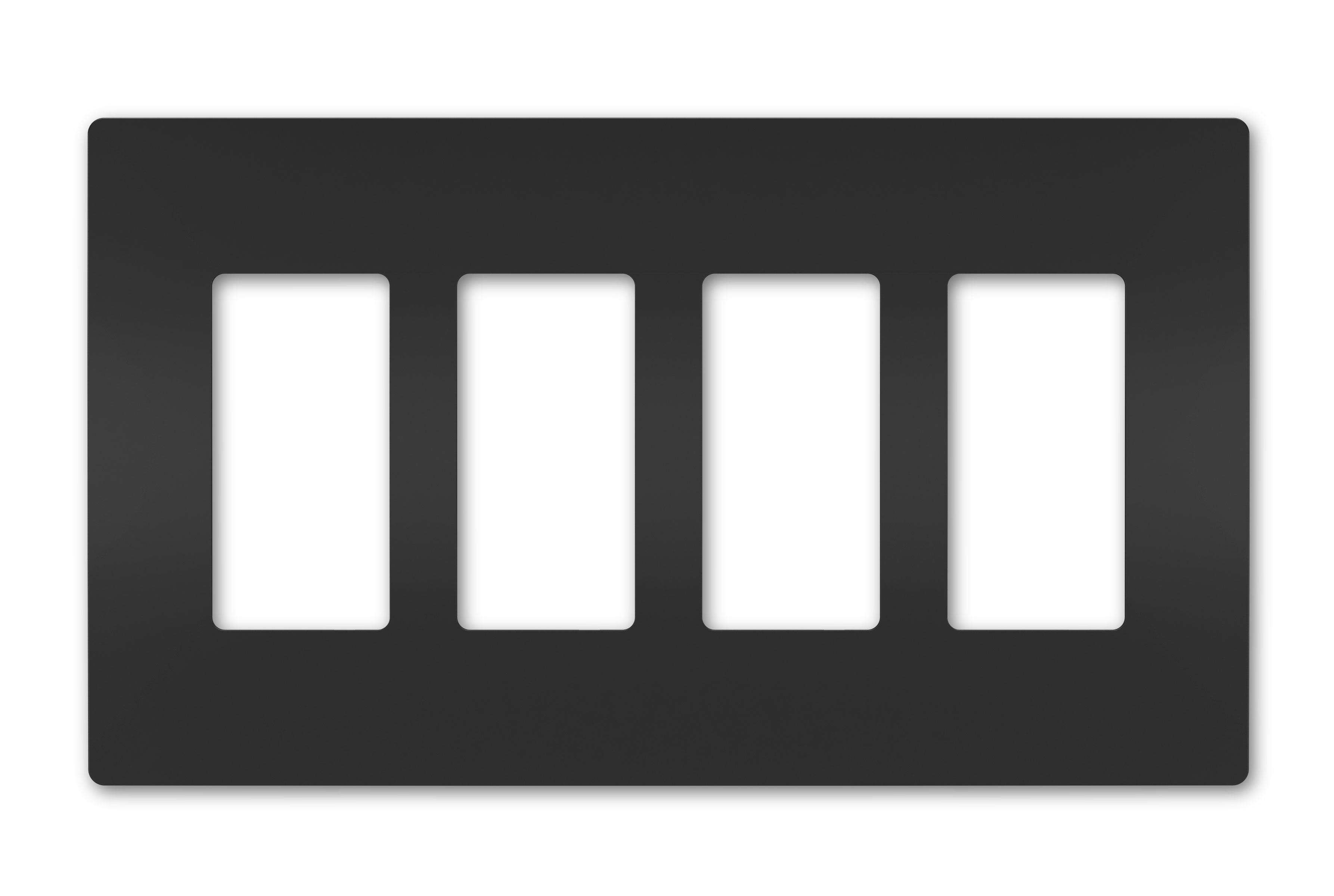 Product image for Pass & Seymour RWP264-BK 4Gang Screwless Wall Plate, Radiant® - Black