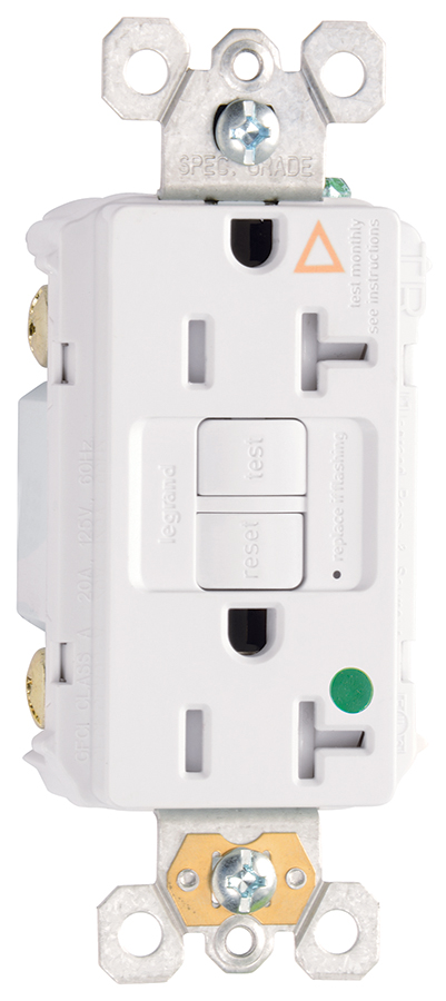 Product image for Pass & Seymour 2097-IGHGTRRED 20A 125V Self-Test Tamper-Resistant Hospital Grade Isolated Ground GFCI Red