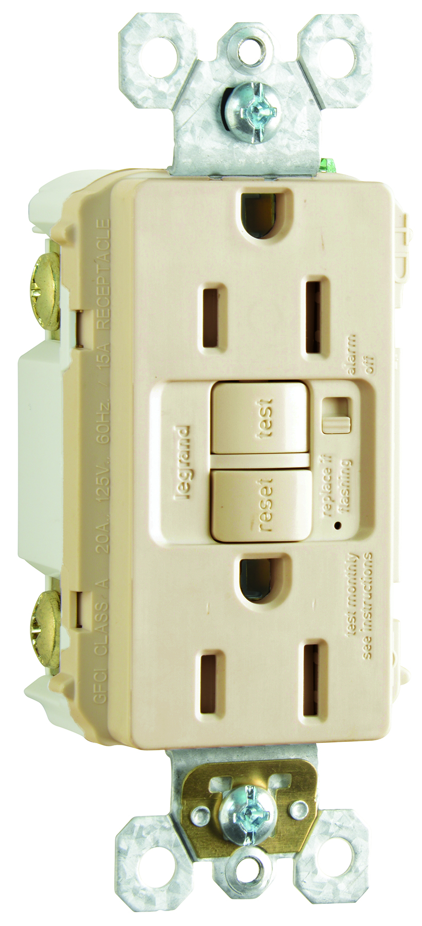 Product image for Pass & Seymour 1597-TRAI 15 Amp GFCI Receptacle