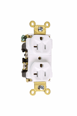 Product image for Pass & Seymour 5362-AI Industrial Extra Heavy-Duty Spec Grade Duplex Receptacle, Back & Side Wire, 20A 125V - Ivory