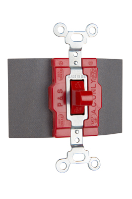Product image for Pass & Seymour 1251-RED Manual Control Switch, Single Pole / Double Throw, 20A 120/277V, Momentary Contact - Red