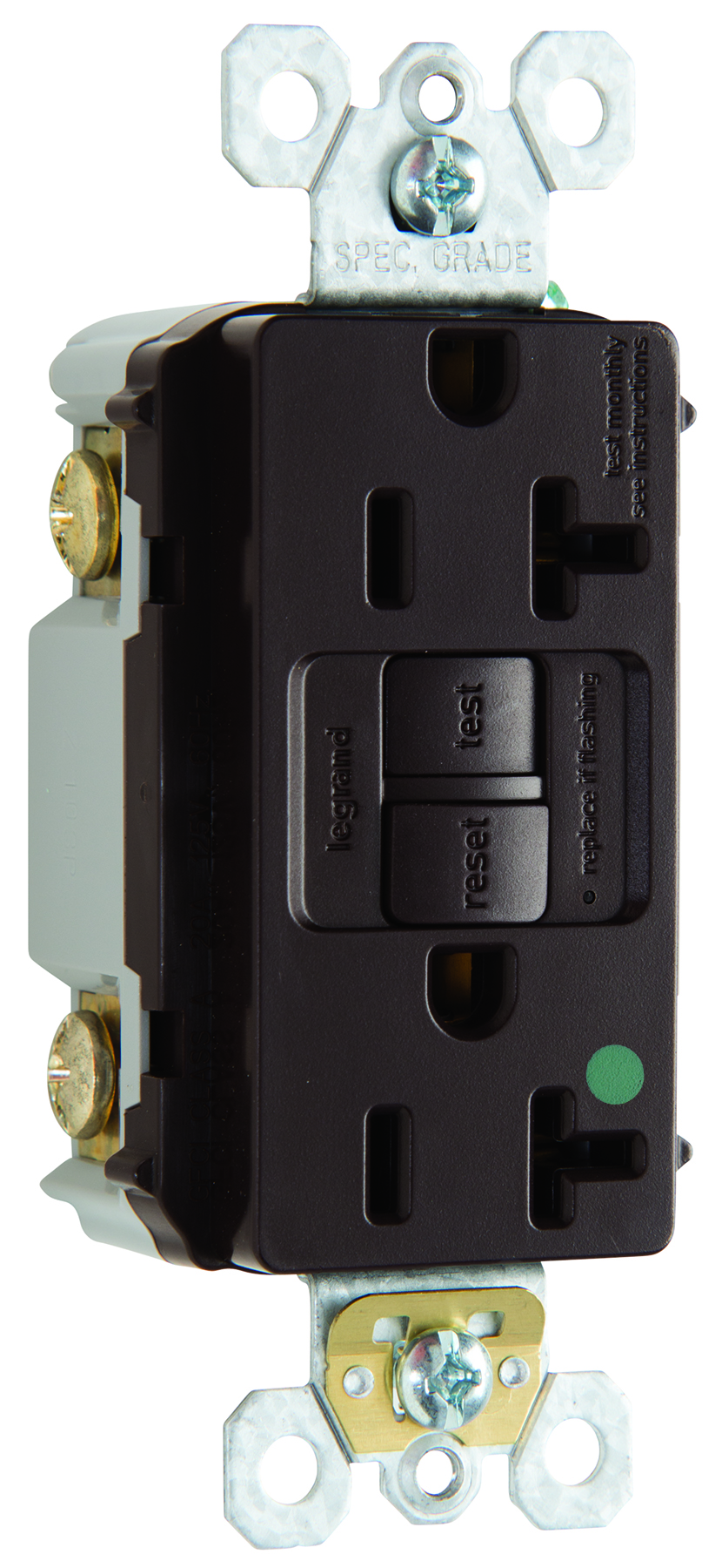 Product image for P&S 2097HGNA SELF-TEST GFCI HG RCPT