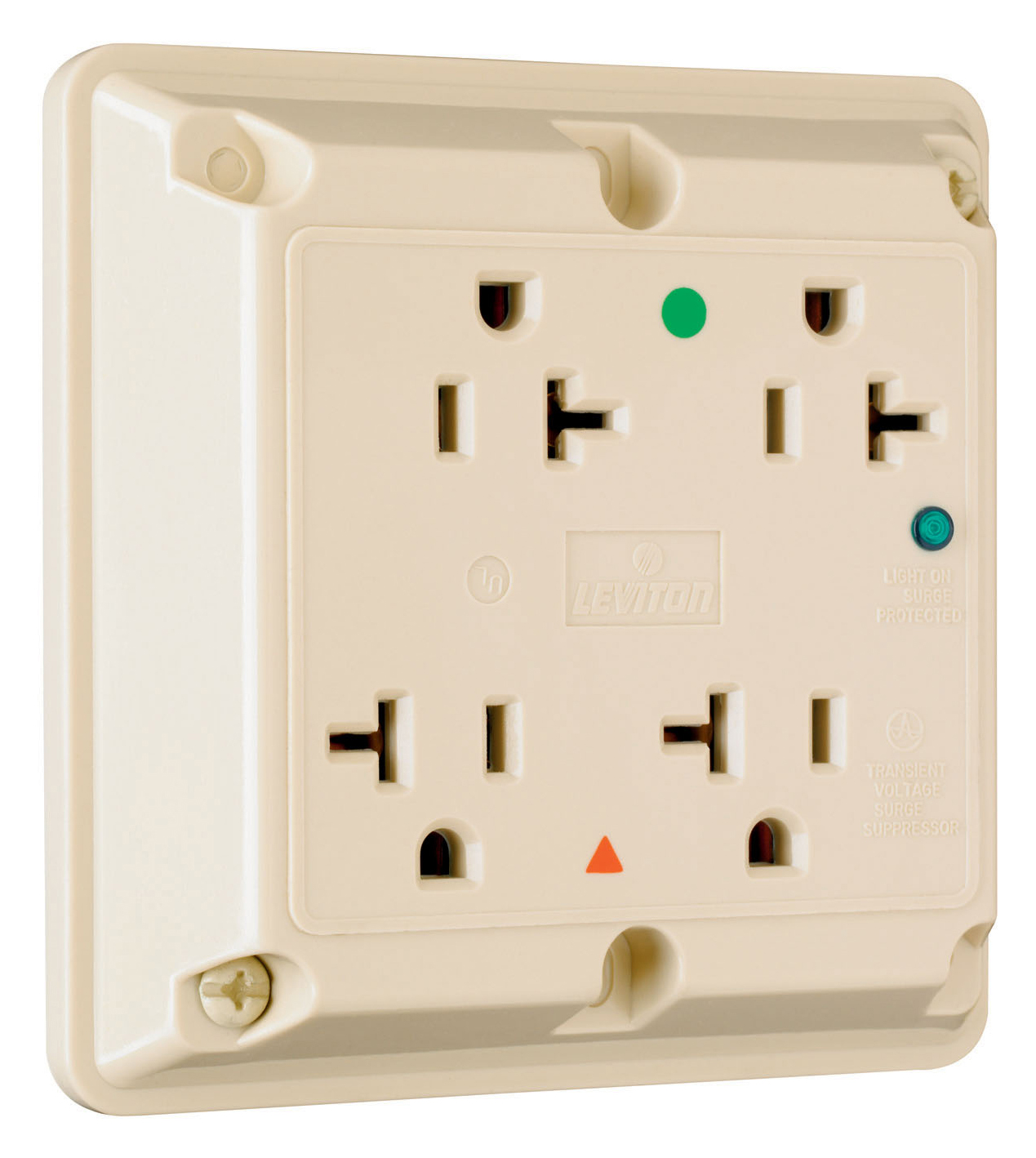 Product image for Pass & Seymour IG420-HBLSP Isolated Ground Hospital Grade TVSS Quad Receptacle, 20A 125V - Blue