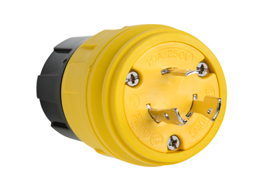 Product image for Pass & Seymour 26W48 Turnlok® Watertight Plug, 20A 250V, L6-20P, NEMA 4X/6P, IP65/66/67 - Yellow