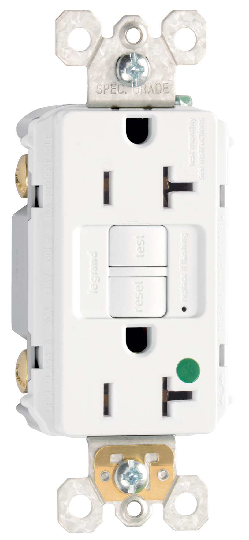 Product image for Pass & Seymour 2097-HGW 20A 125V Self Test GFCI Hospital Grade, White