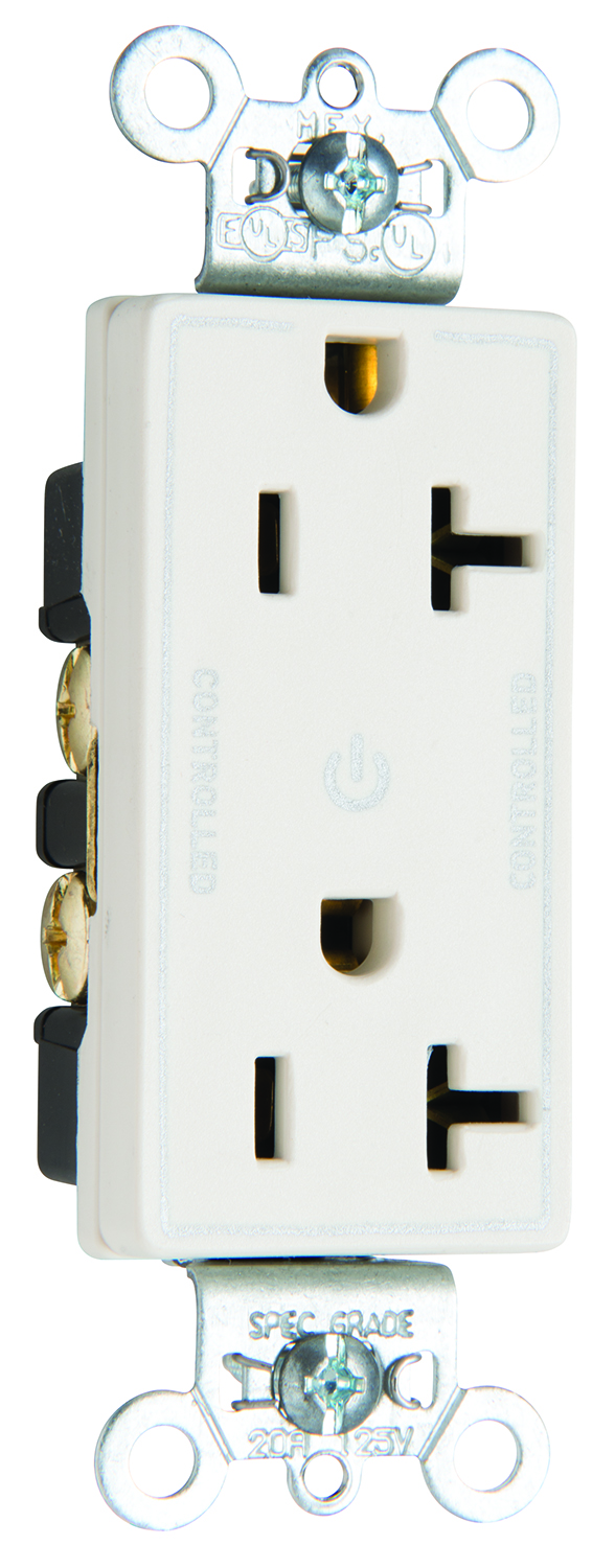 Product image for Pass & Seymour 26352CD-BL 20A 125V Decorator Dual Control Outlet Blue