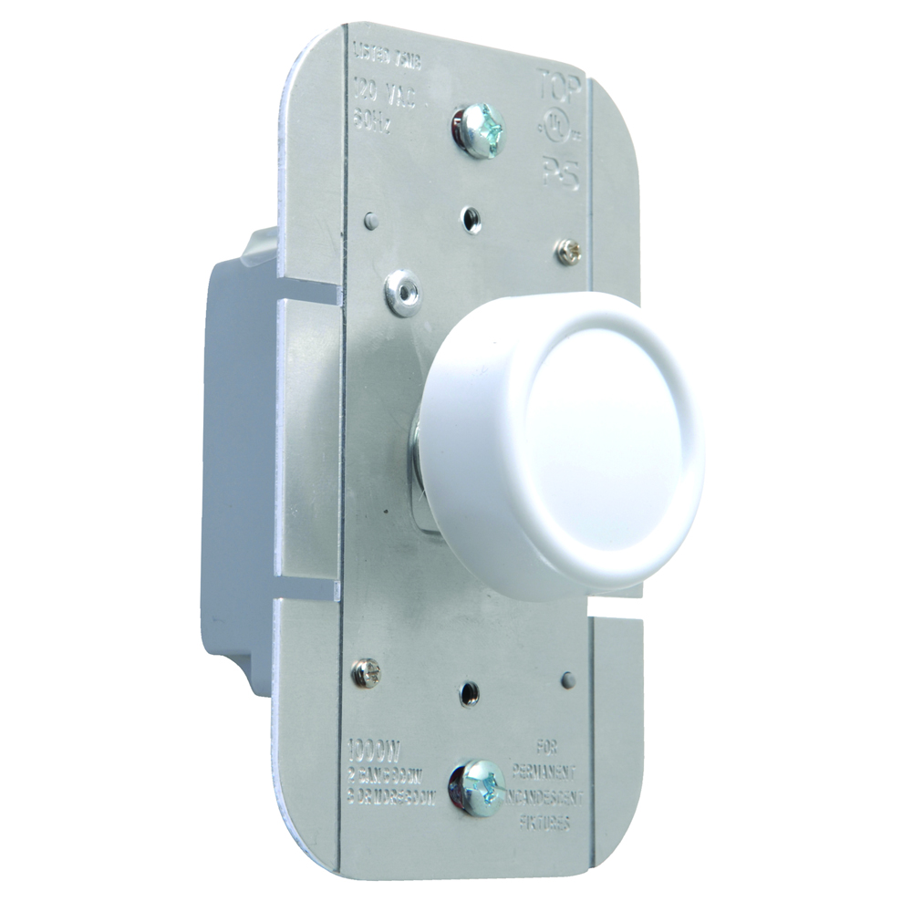 RFI Rotary Dimmer, 1000W Preset 3way, White