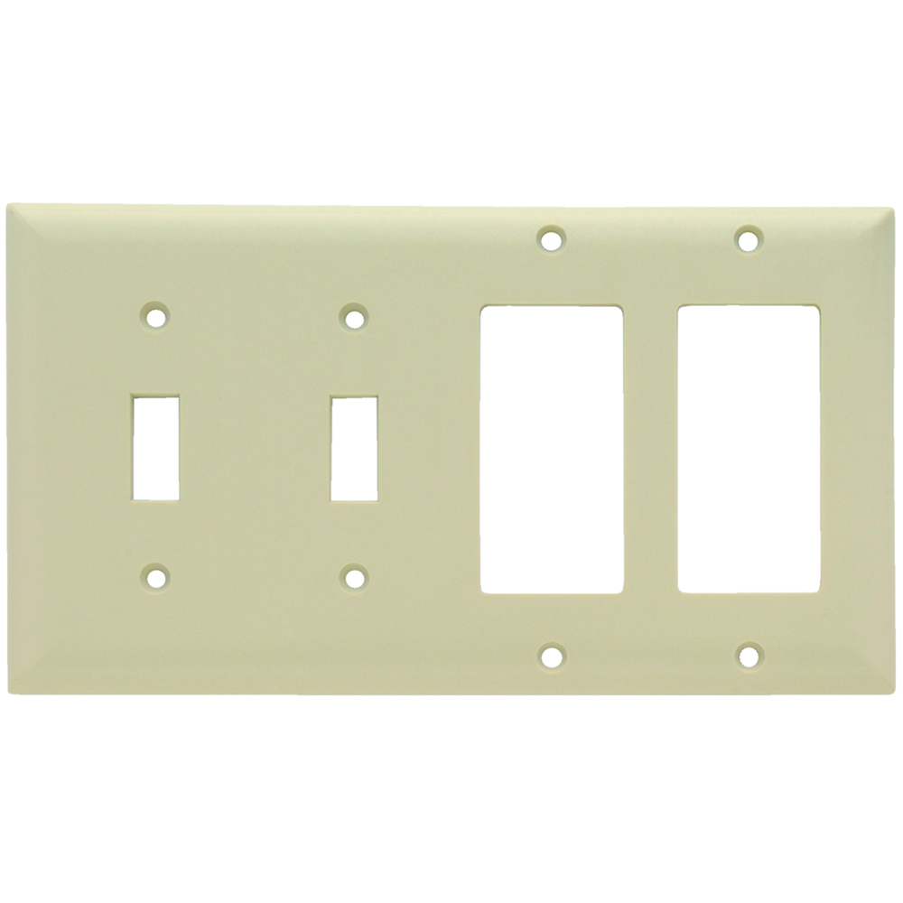 P&S SP2262I SMOOTH WALL PLATE 2 GANG TOGGLE 2 GANG SPLEX IVORY