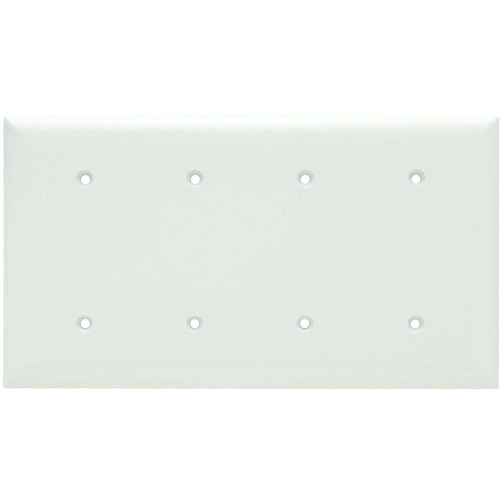 P&S SP44W SMOOTH WALL PLATE 4 GANG BLANK STRAP MOUNT Gordon