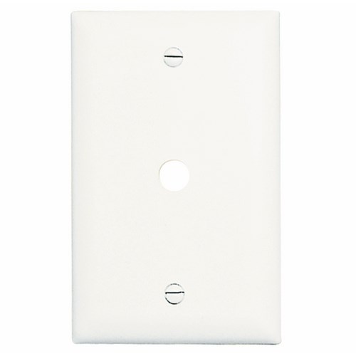 Pass & Seymour TP11-W Standard Vertical Phone Wallplate, 1 Gangs, 4.7 in L, Thermoplastic, Wall Mount